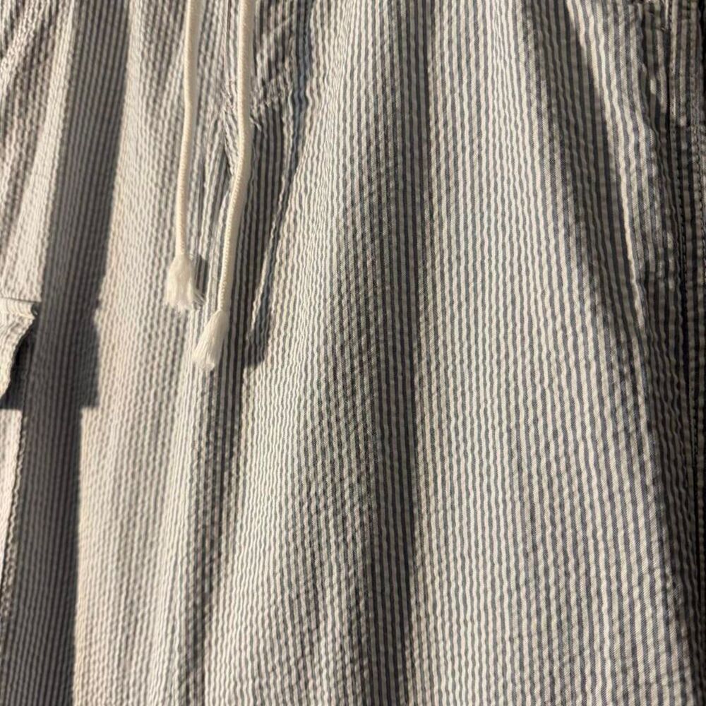 SO Clothing white and blue linen wide leg pants - Picture 3 of 6